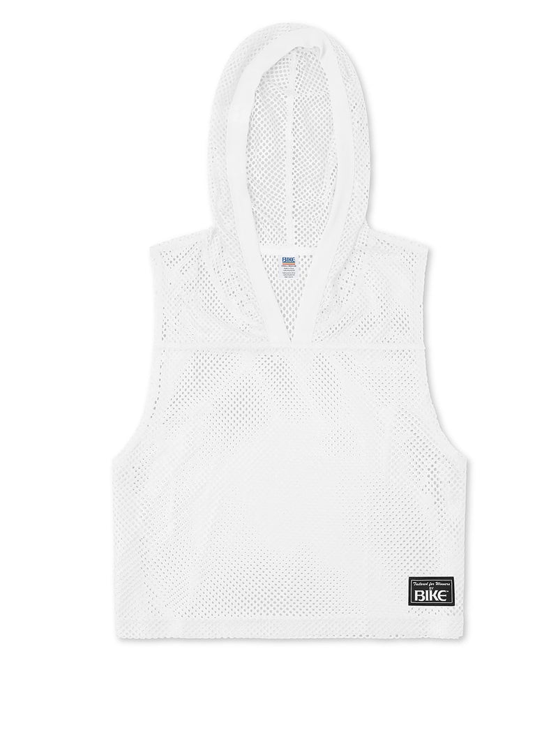 Hooded Sleeveless Jersey (White)