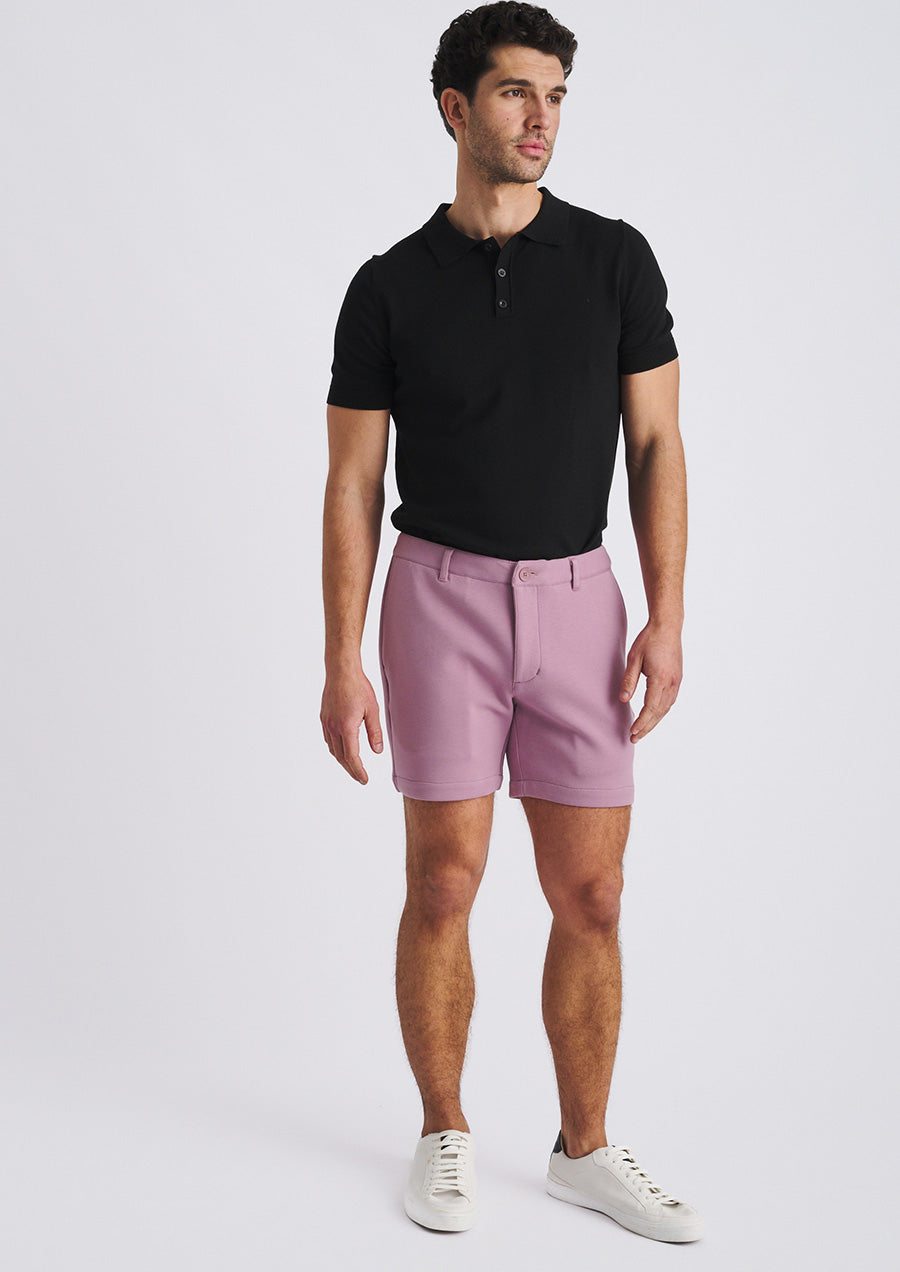 Textured Stretch Chino Short (Wisteria)