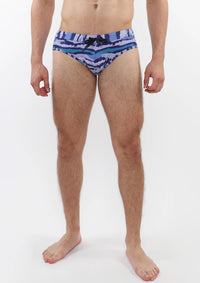 Printed Swim Brief (Cobalt Camo)