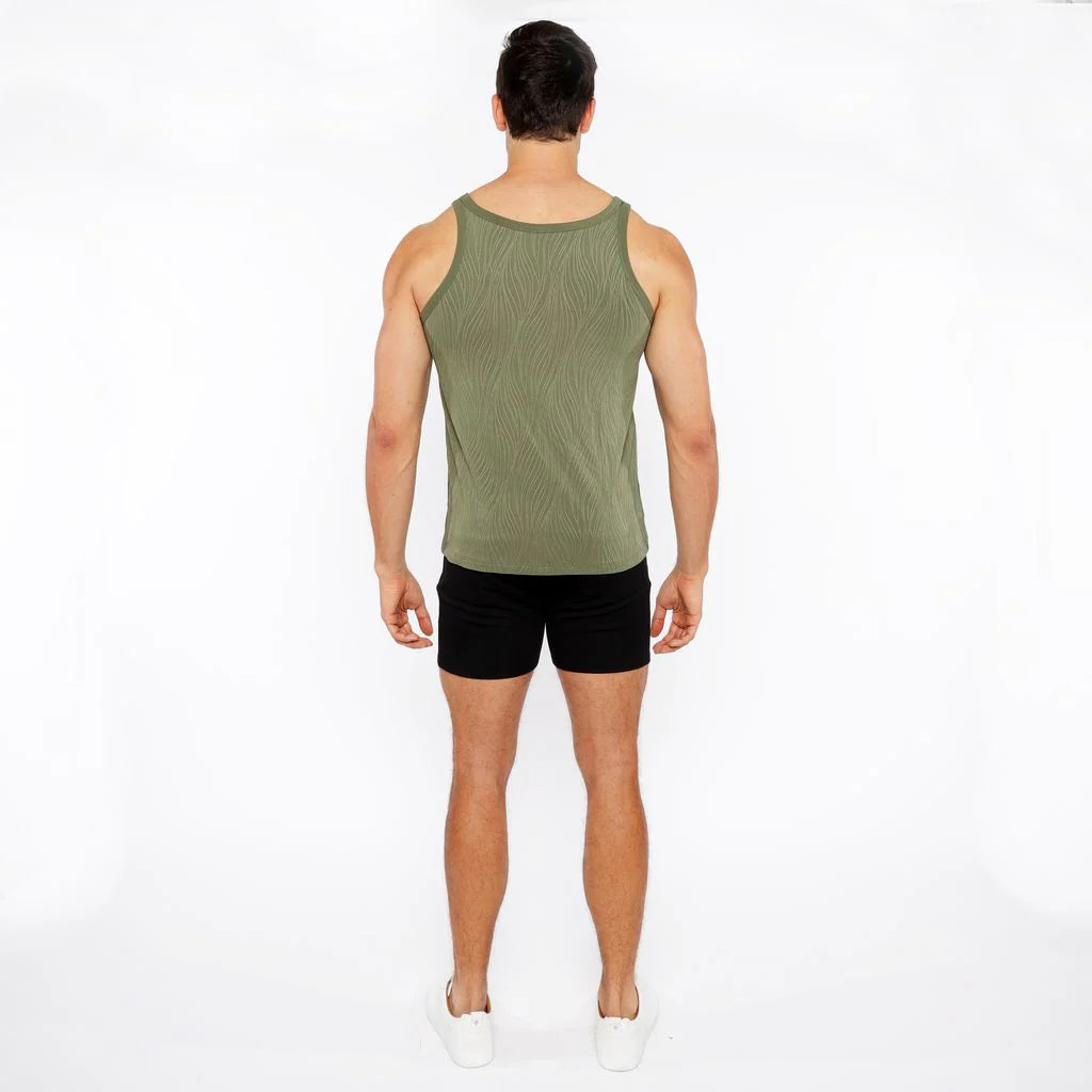 Textured Knit Tank (Celadon Veins)