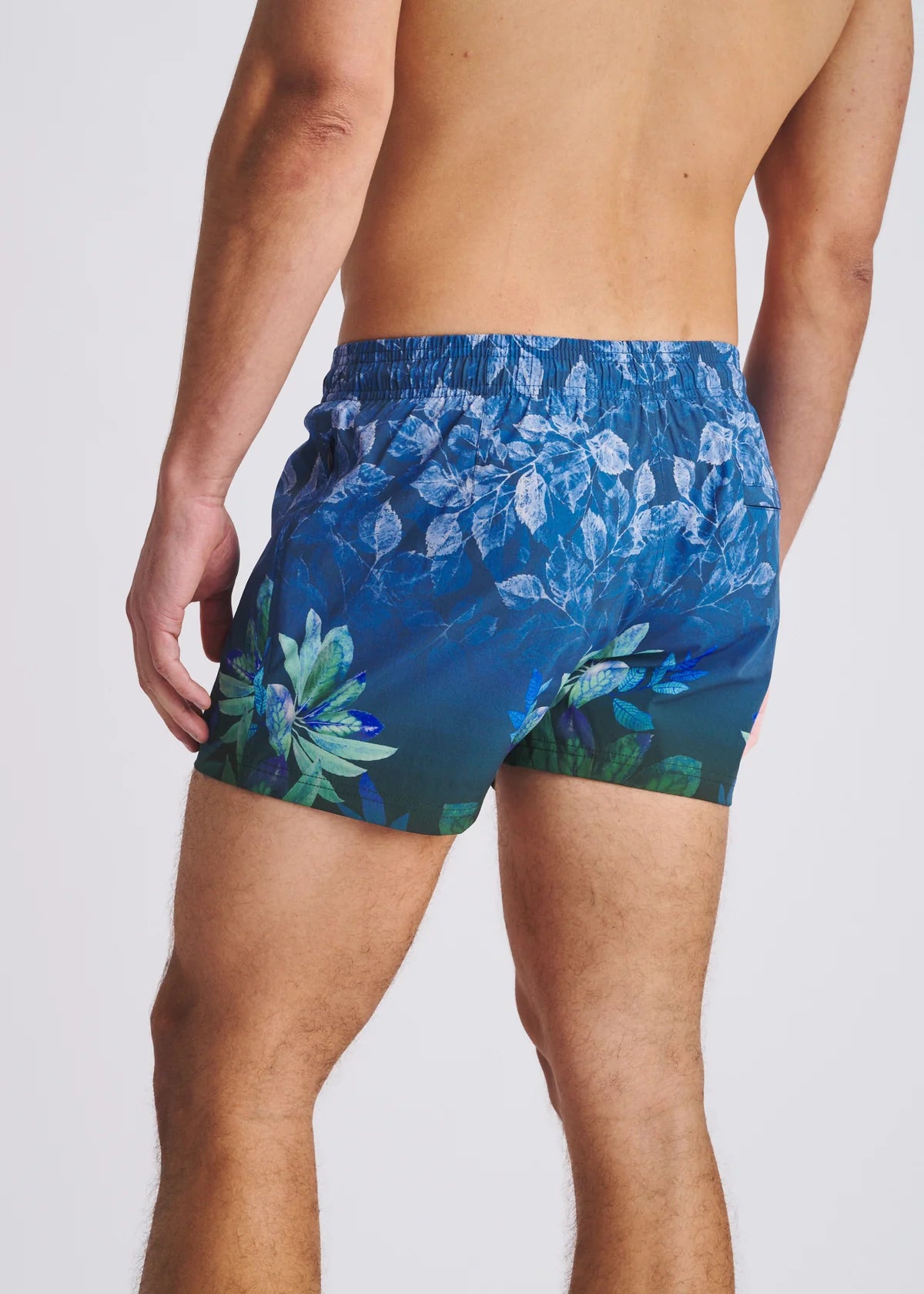 Printed Swim Shorts (Peacoat/Forest Leaves)