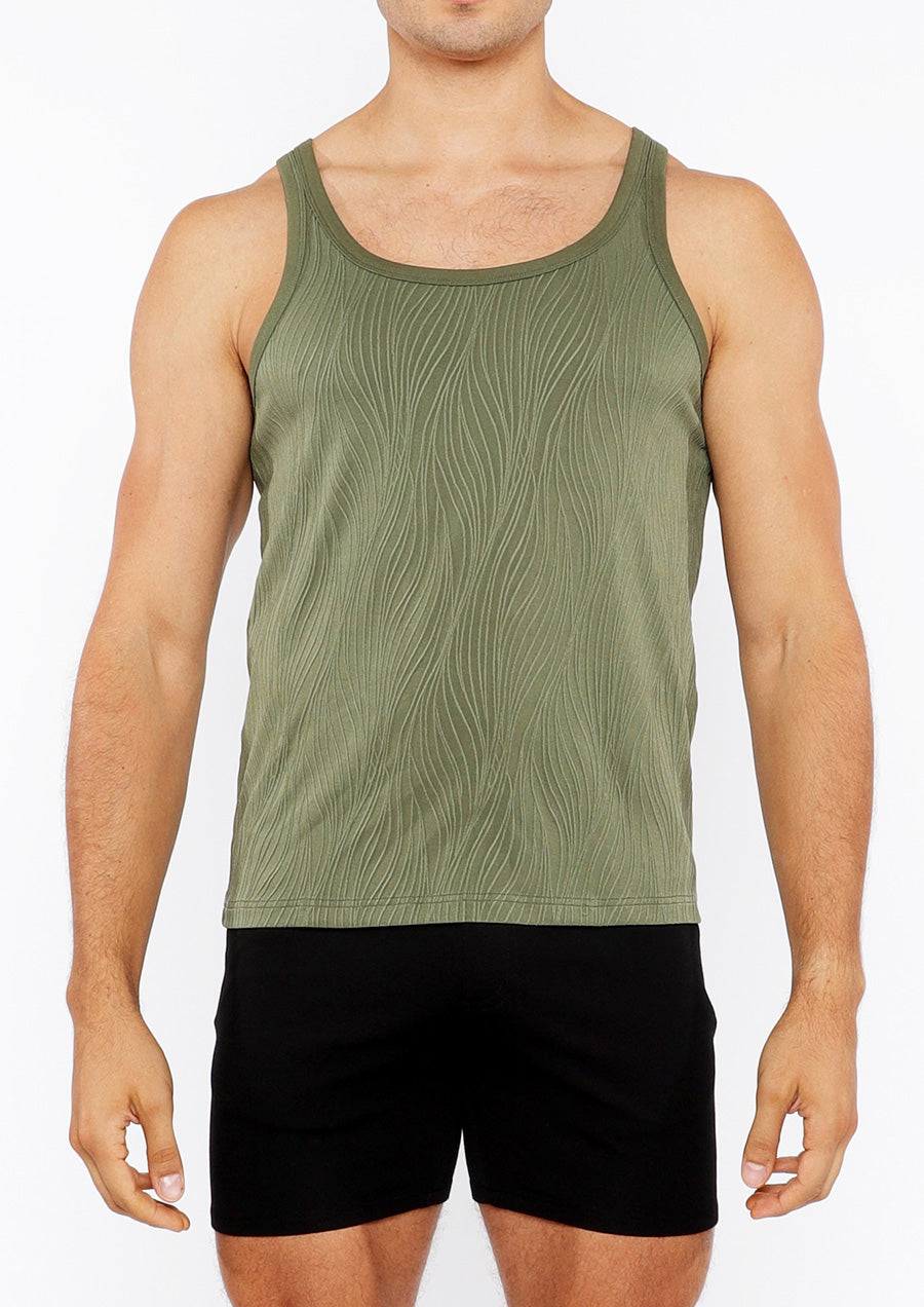 Textured Knit Tank (Celadon Veins)