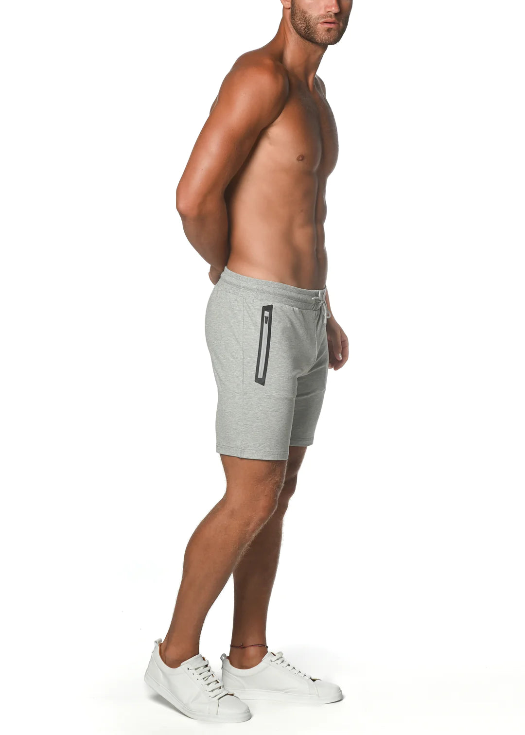 Fleece Flex Stretch Shorts (Grey Melange)