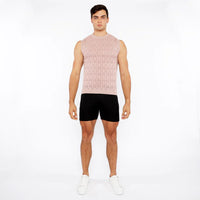 Open-Knit Diamond Vest (Sesame)