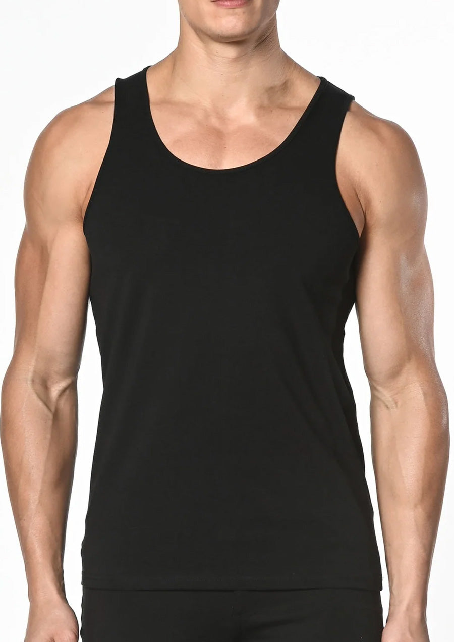 Stretch Cotton Jersey Tank (Black)