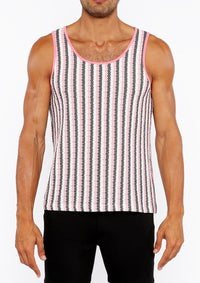 Open Knit Tank Top (Pink Gloss/Midnight)