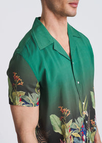 Modal Border Shirt (Emerald Flora)