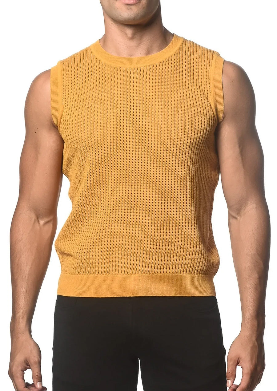 Textured Open Mesh Vest (Amber)
