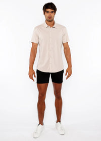 Stretch Jersey Knit Shirt (Mushroom)