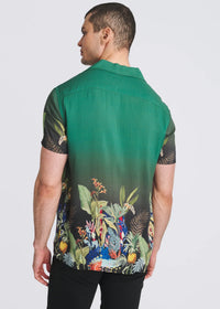 Modal Border Shirt (Emerald Flora)