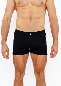 Pinstripe Swim Short (Black)
