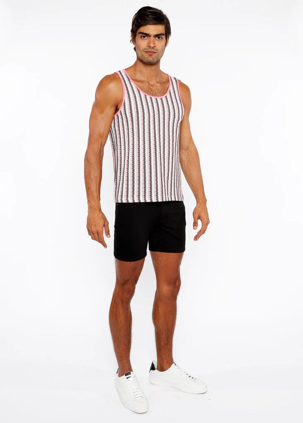 Open Knit Tank Top (Pink Gloss/Midnight)