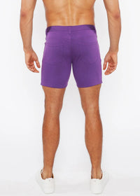 5" Stretch Knit Jean Short (Purple Taro)
