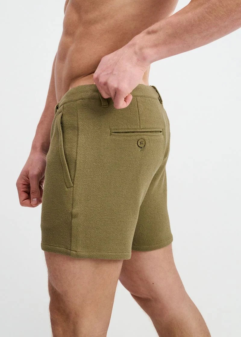Textured Knit Chino Shorts (Jungle)