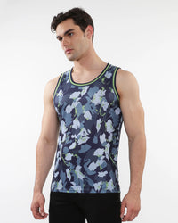 Printed Mesh Tank Top (Marine Camo)