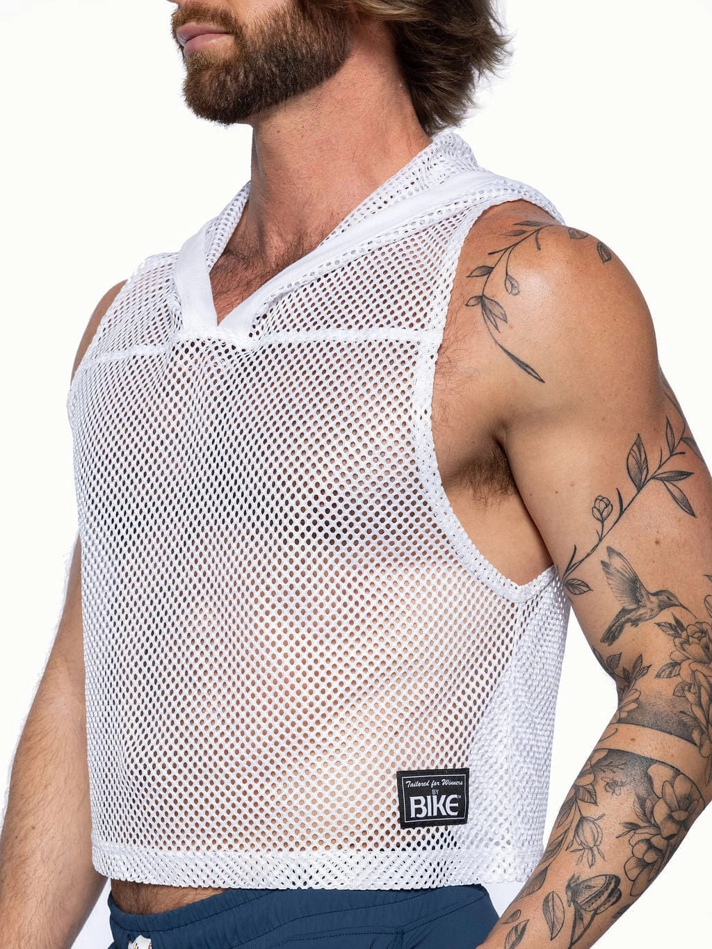 Hooded Sleeveless Jersey (White)