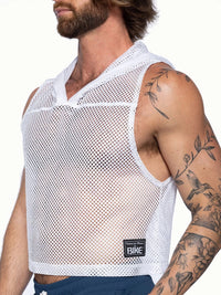 Hooded Sleeveless Jersey (White)