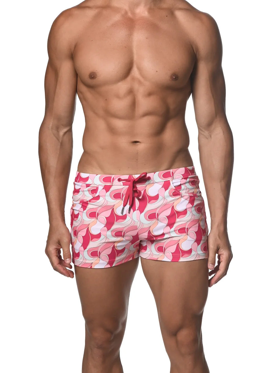 Coast Swim Shorts (Raspberry Swirls)