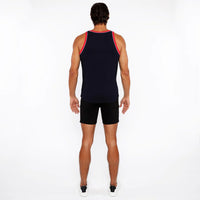 Rib Stretch Ringer Tank (Navy/Carmine)