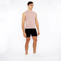 Open-Knit Diamond Vest (Sesame)