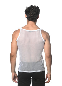 Mesh Tank w/ Side Tape (White)