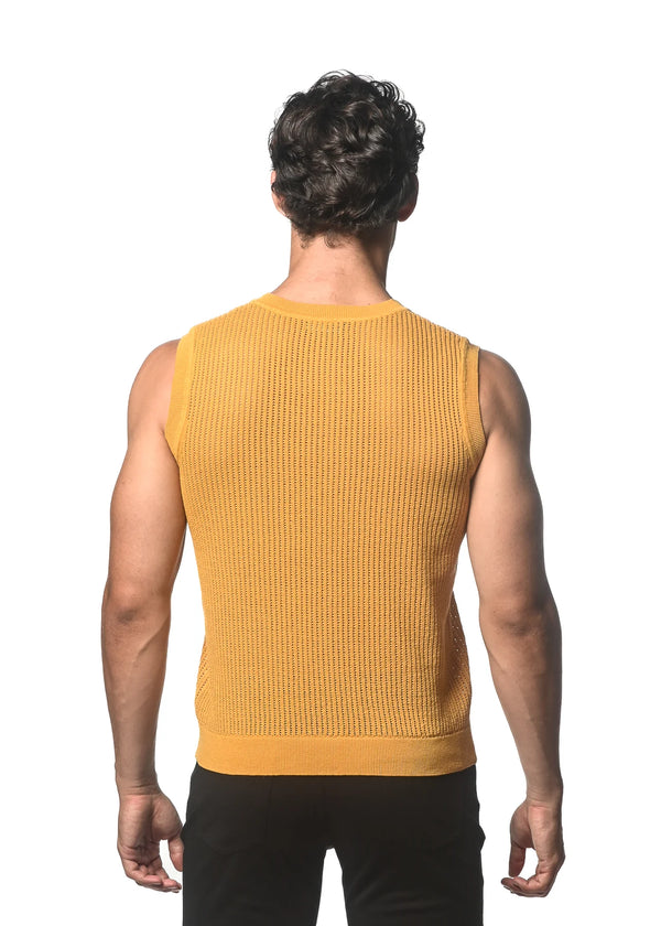 Textured Open Mesh Vest (Amber)