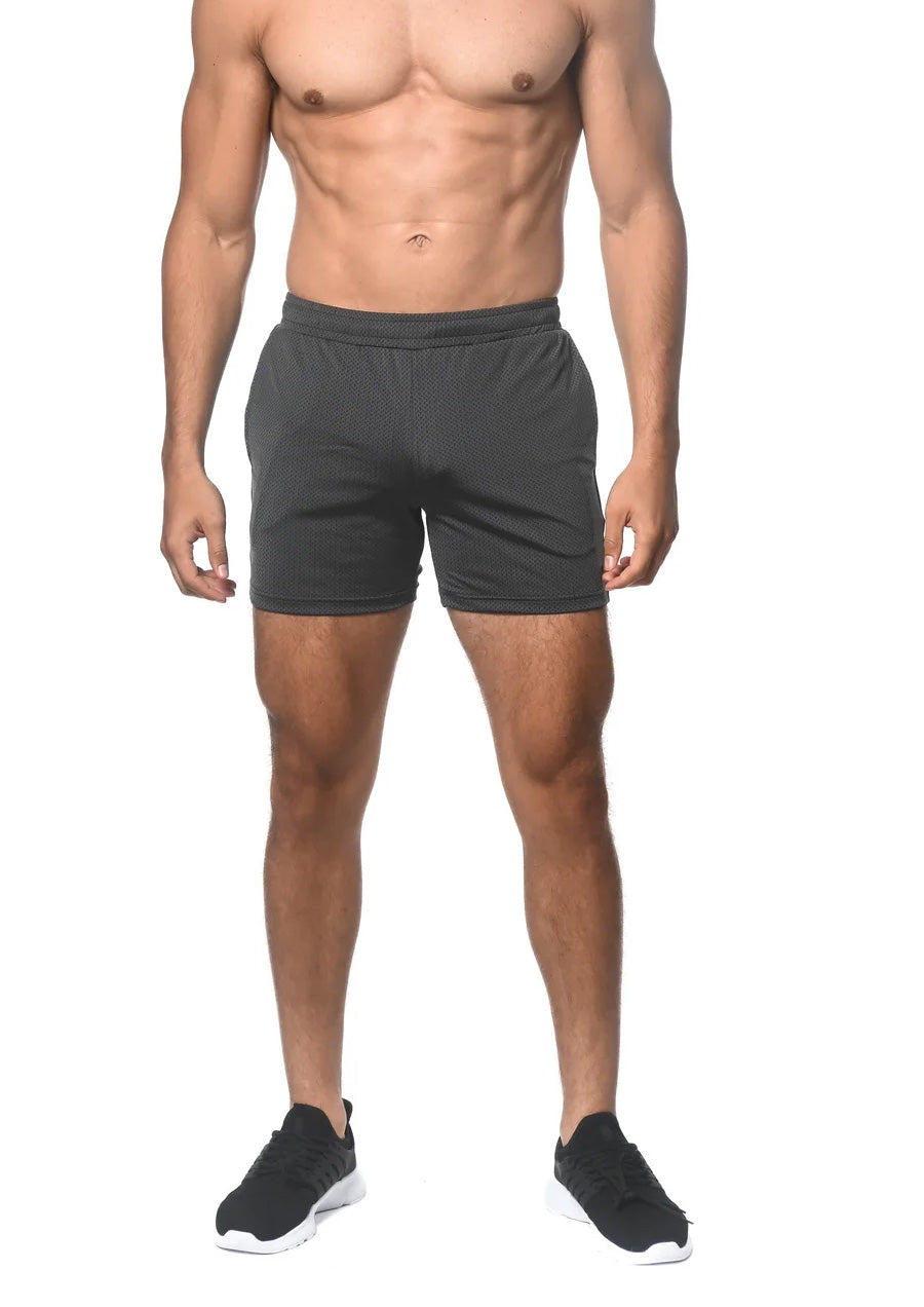Textured Mesh Performance Shorts (Charcoal)