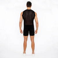 Pointelle Tux Open Knit Vest (Black)