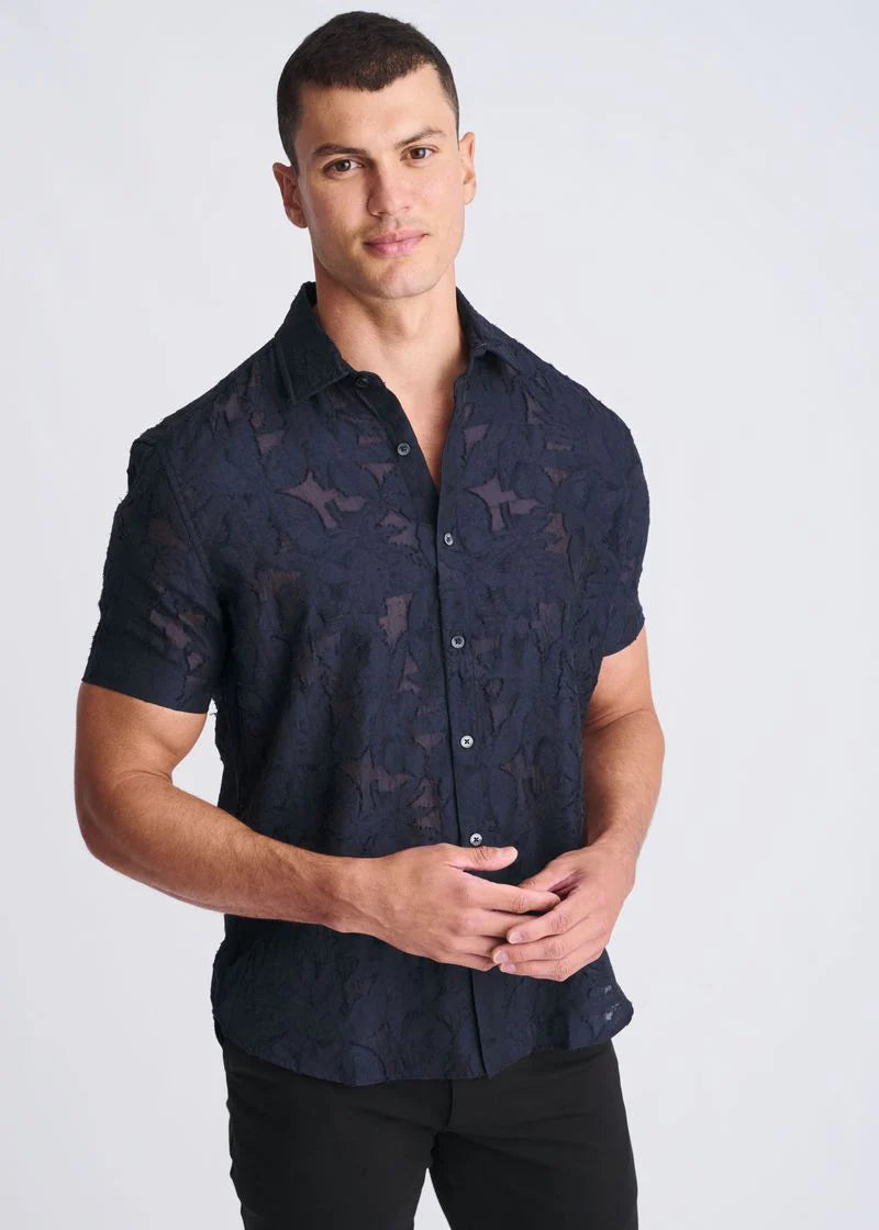 Lightweight Jacquard Shirt (Navy)
