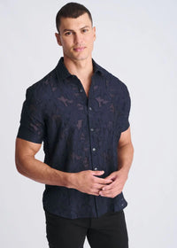 Lightweight Jacquard Shirt (Navy)