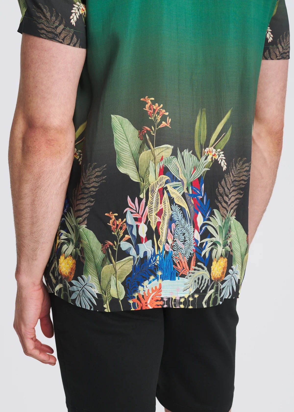 Modal Border Shirt (Emerald Flora)