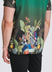 Modal Border Shirt (Emerald Flora)