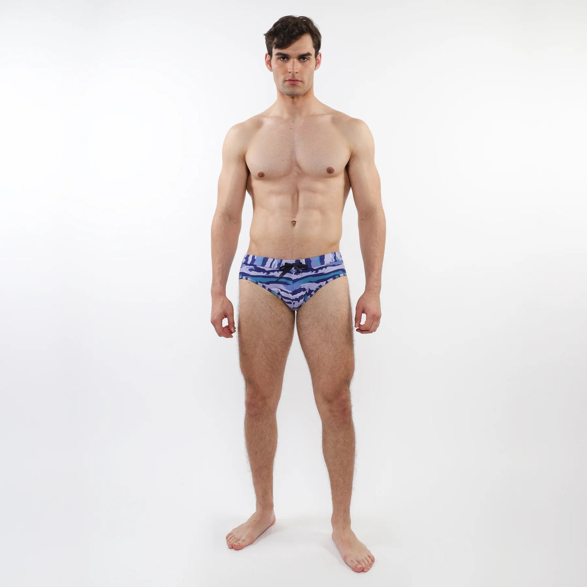 Printed Swim Brief (Cobalt Camo)