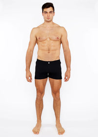 Pinstripe Swim Short (Black)