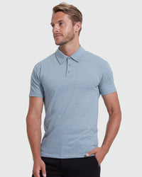 Short Sleeve Polo (Heather Indigo)