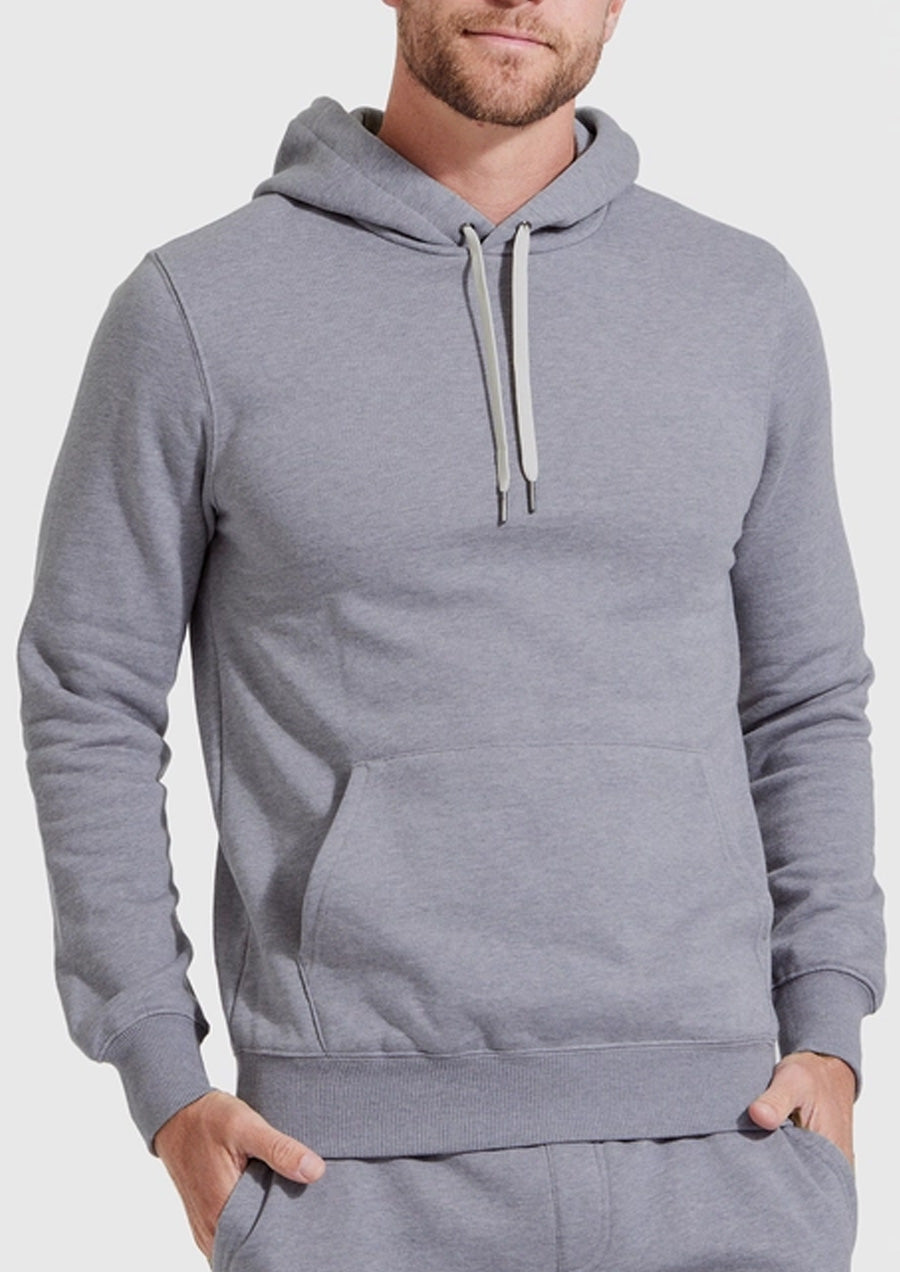 Hooded Pullover Fleece French Terry (Heather Gray)