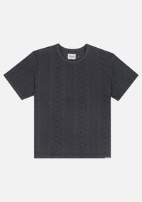 Crochet Jersey Tee (Charcoal)