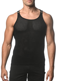 Knitted Tank with Clips (Black)