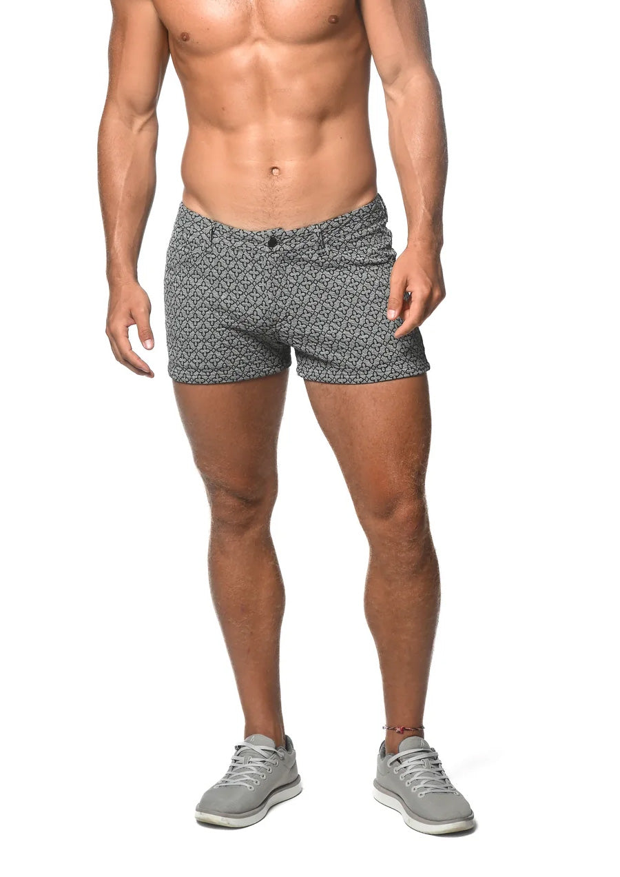 3" Stretch Jacquard Shorts (Black Beige)