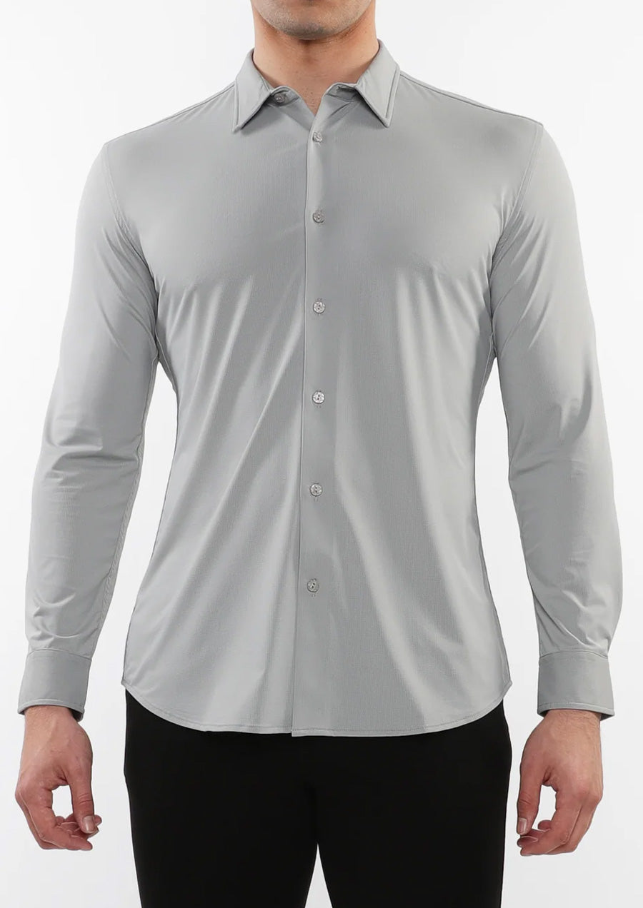 Solid Stretch Performance Shirt (Silver Grey)