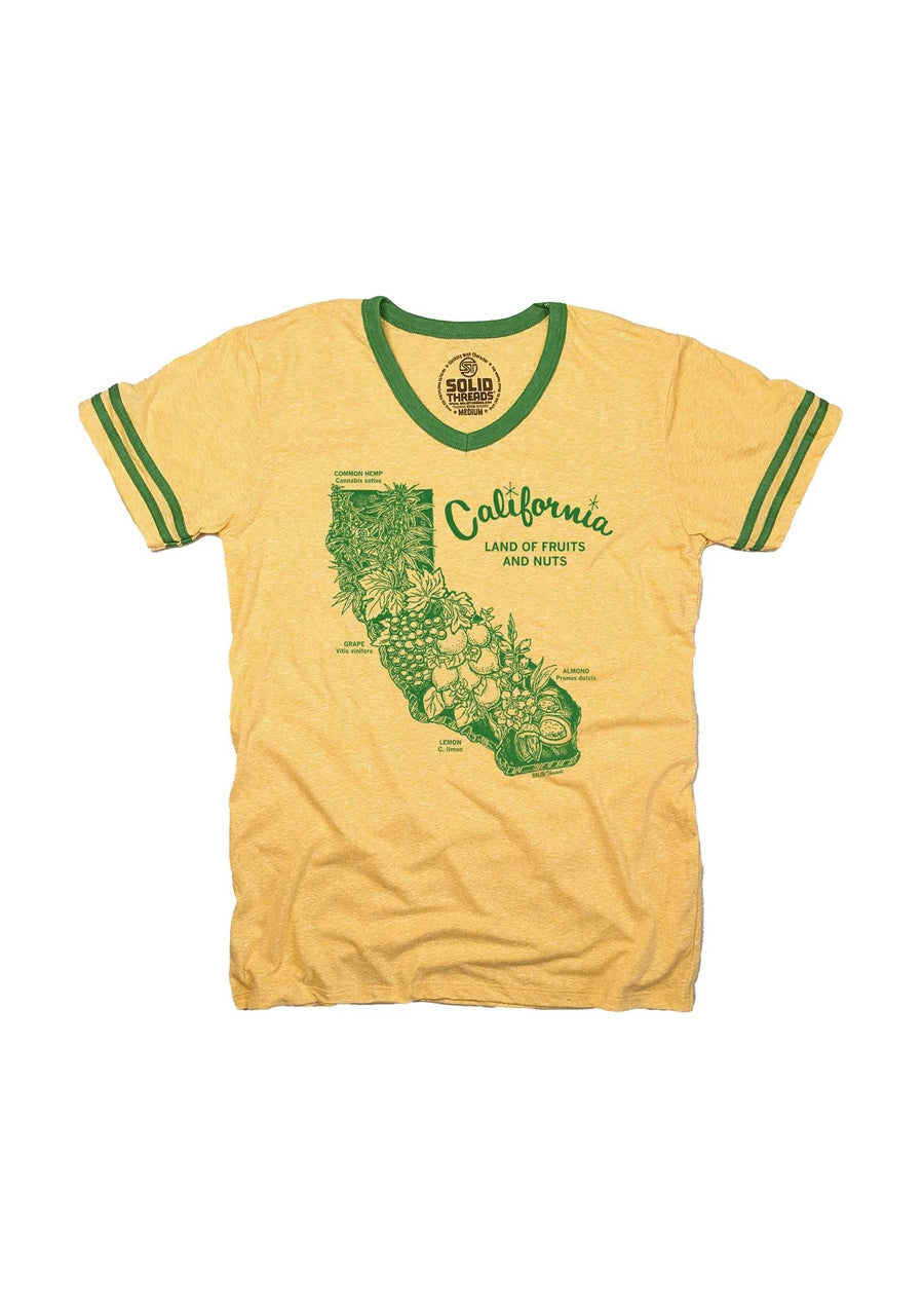 California Land of Fruits and Nuts Ringer (Yellow)