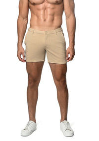 5" Textured Chino Shorts (Khaki)