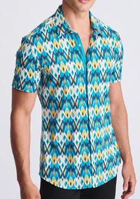 Performance Short Sleeved Shirt (Teal Gold Diamonds)