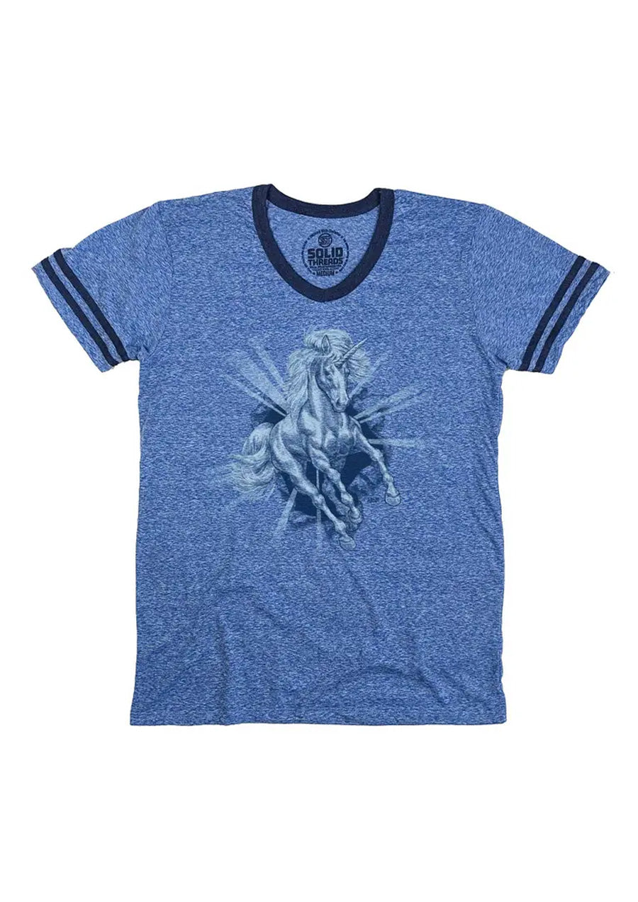 Unicorn Ringer Tee (Heather Blue)