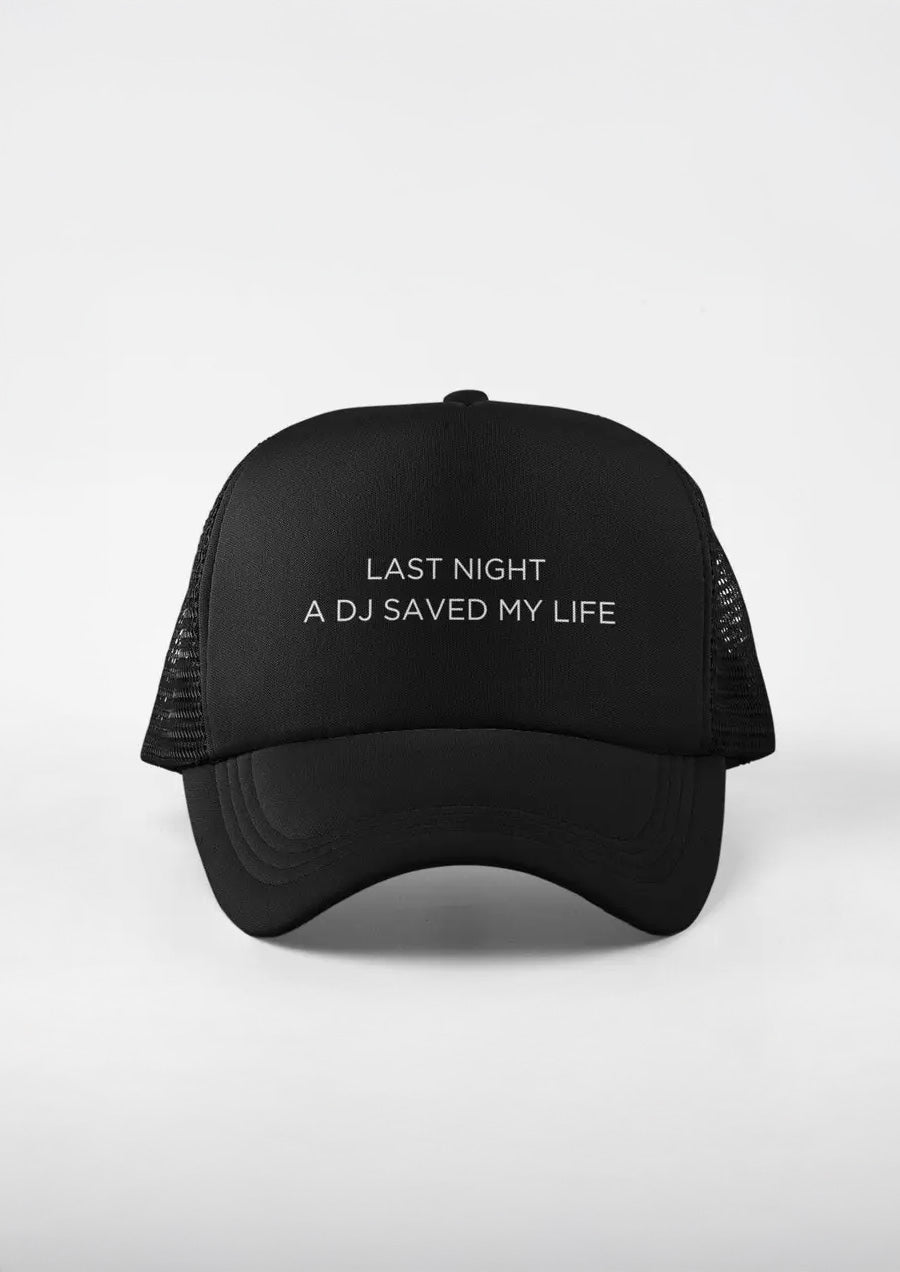 Last Night A DJ Saved My Life Cap (Black)