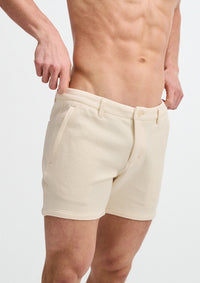 Textured Knit Chino Shorts (Ecru)
