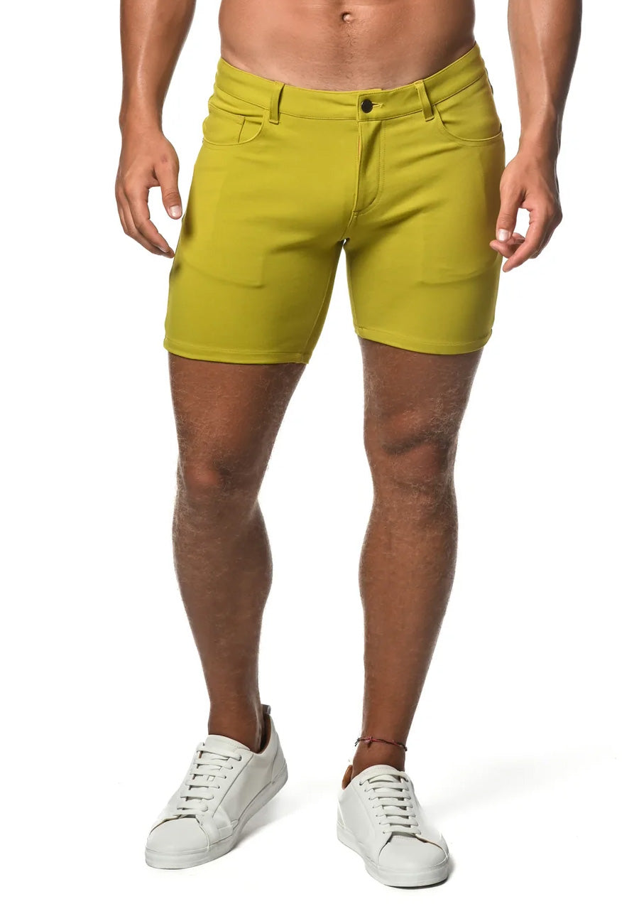Stretch Knit Shorts (5" inseam) (Chartreuse)