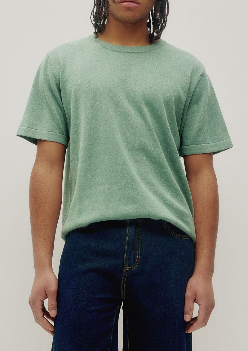 Linen Knit Tee (Aqua)