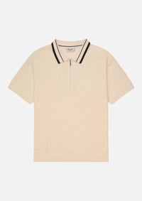 Knit Zip Polo (Cream)