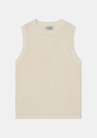 Knitted Sleeveless Tee (Cream)